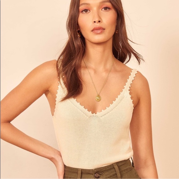 Reformation Tops - NWT - Reformation Wisteria tank in almond - size large